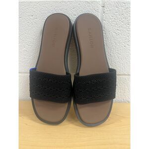 Rothy's The Slide Womens Size 8.5 Black Crochet Beach Outdoor Slip On Sandals